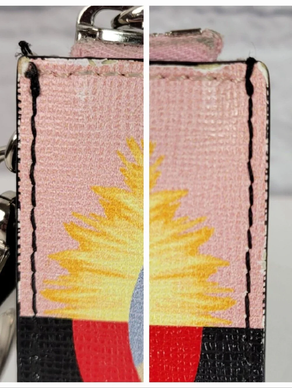 FENDI Hypnoteyes Vitello Leather Keychain Wallet